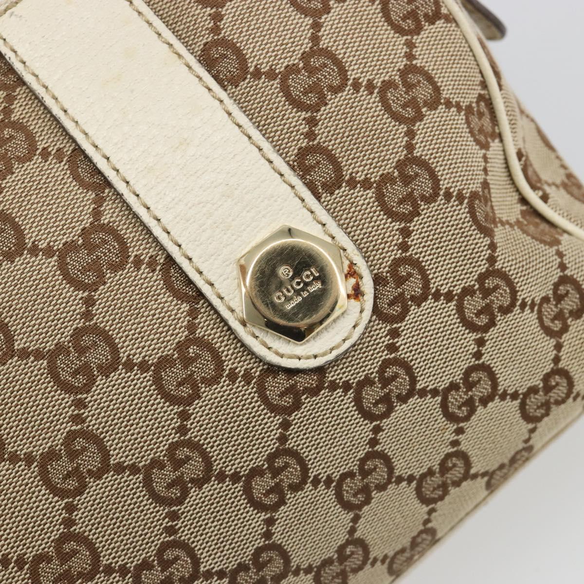GUCCI GG Canvas Hand Bag Beige Gold 152457 Auth hk3791