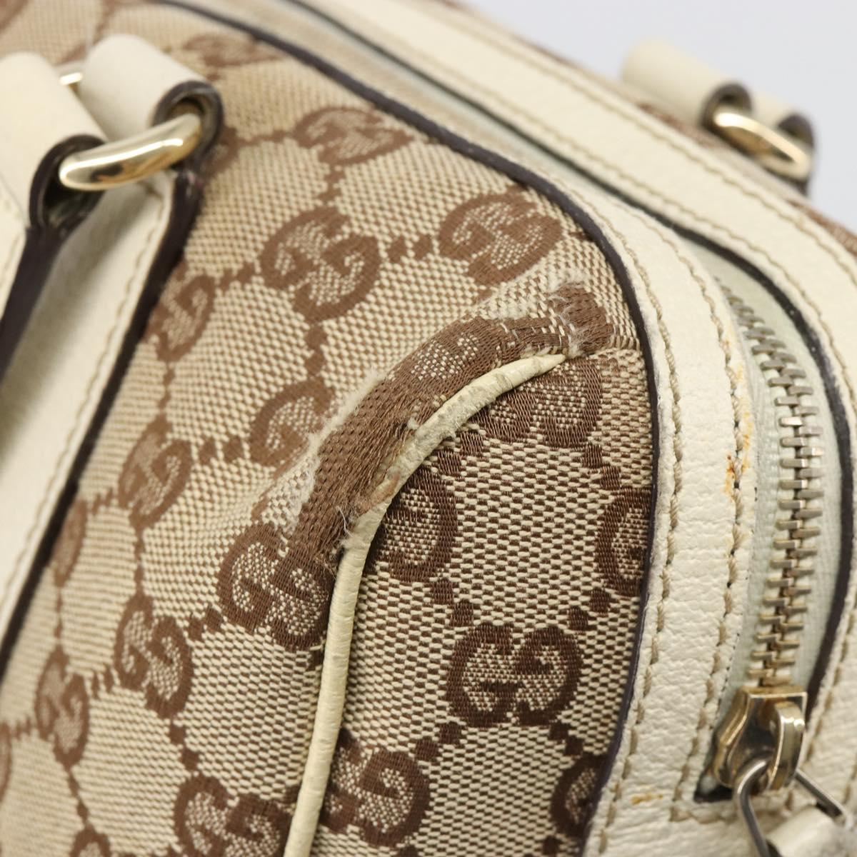 GUCCI GG Canvas Hand Bag Beige Gold 152457 Auth hk3791