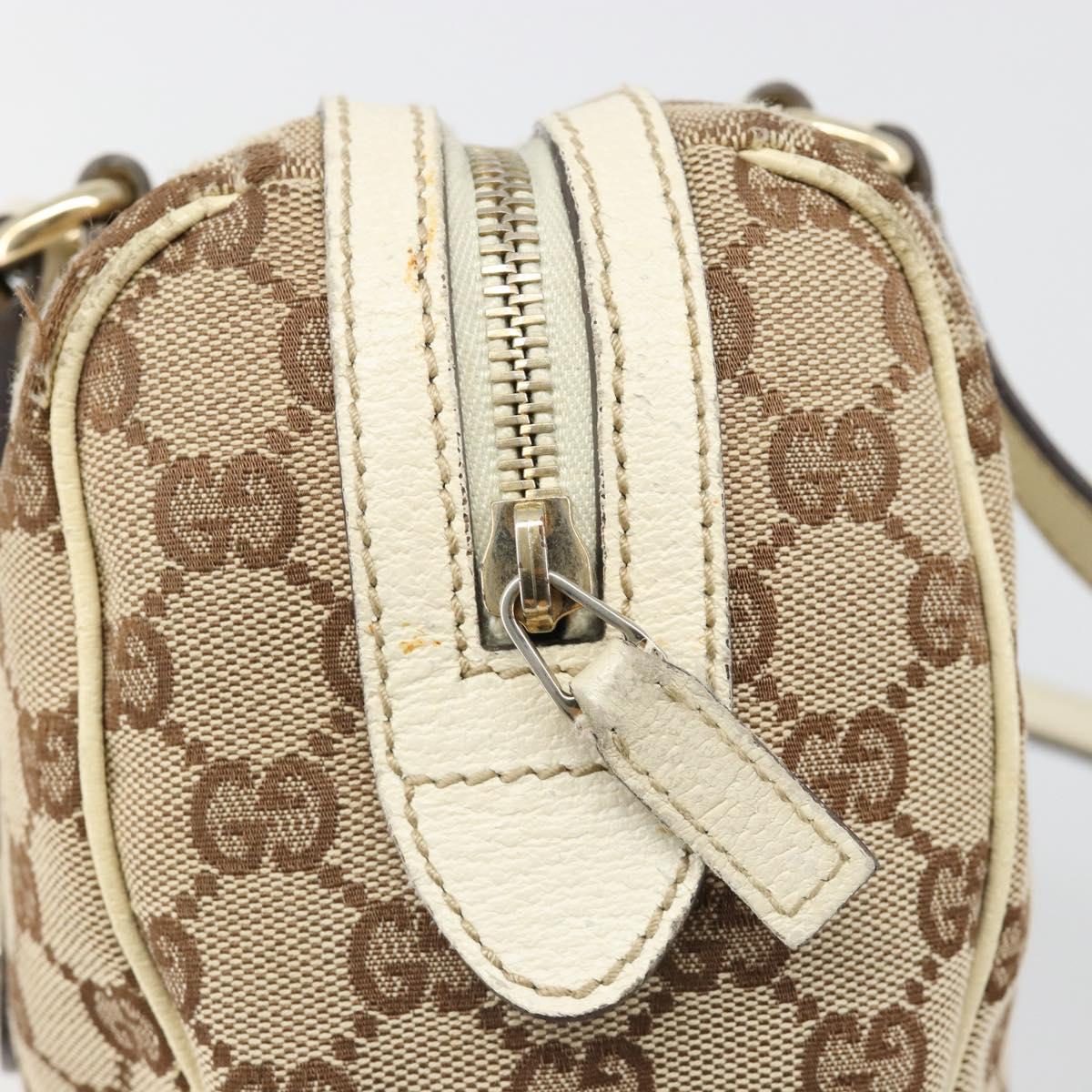GUCCI GG Canvas Hand Bag Beige Gold 152457 Auth hk3791
