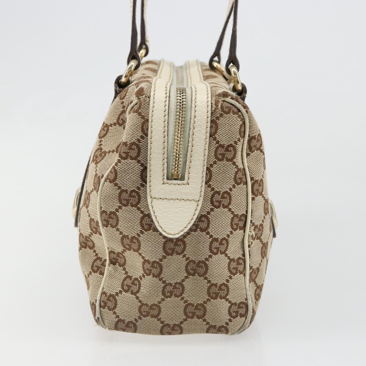 GUCCI GG Canvas Hand Bag Beige Gold 152457 Auth hk3791