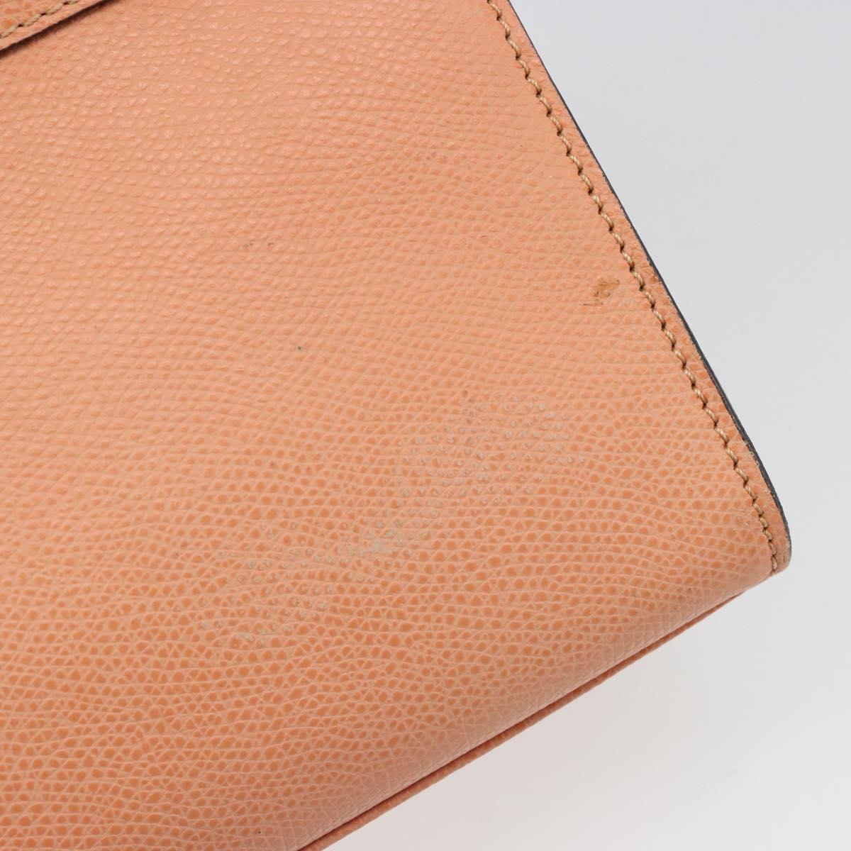 CELINE Hand Bag Leather 2way Orange Gold Auth hk3792