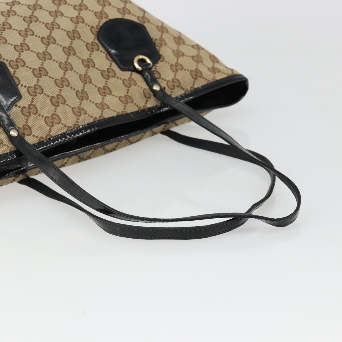 GUCCI GG Canvas Tote Bag Beige Gold 211976 Auth hk3793