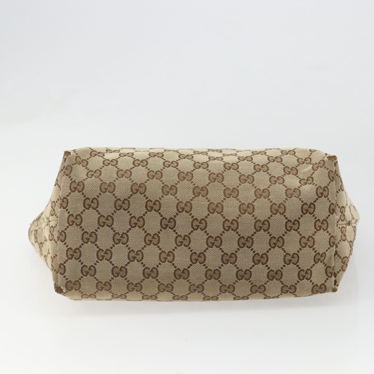 GUCCI GG Canvas Tote Bag Beige Gold 211976 Auth hk3793