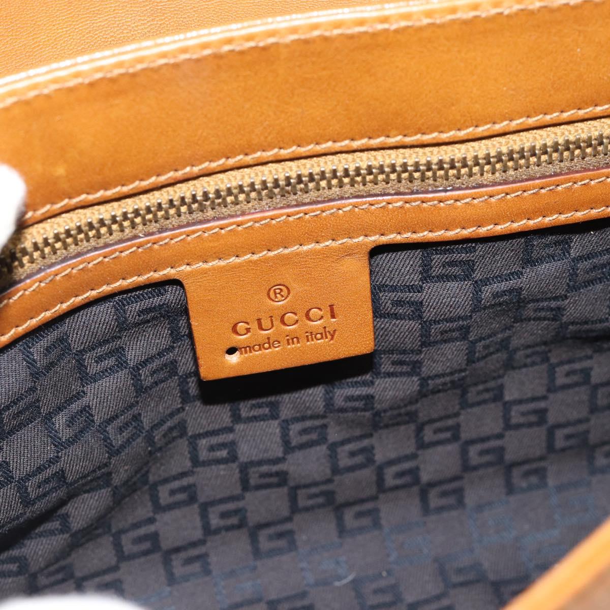GUCCI Shoulder Bag Leather Brown Gold 106671 Auth hk3794