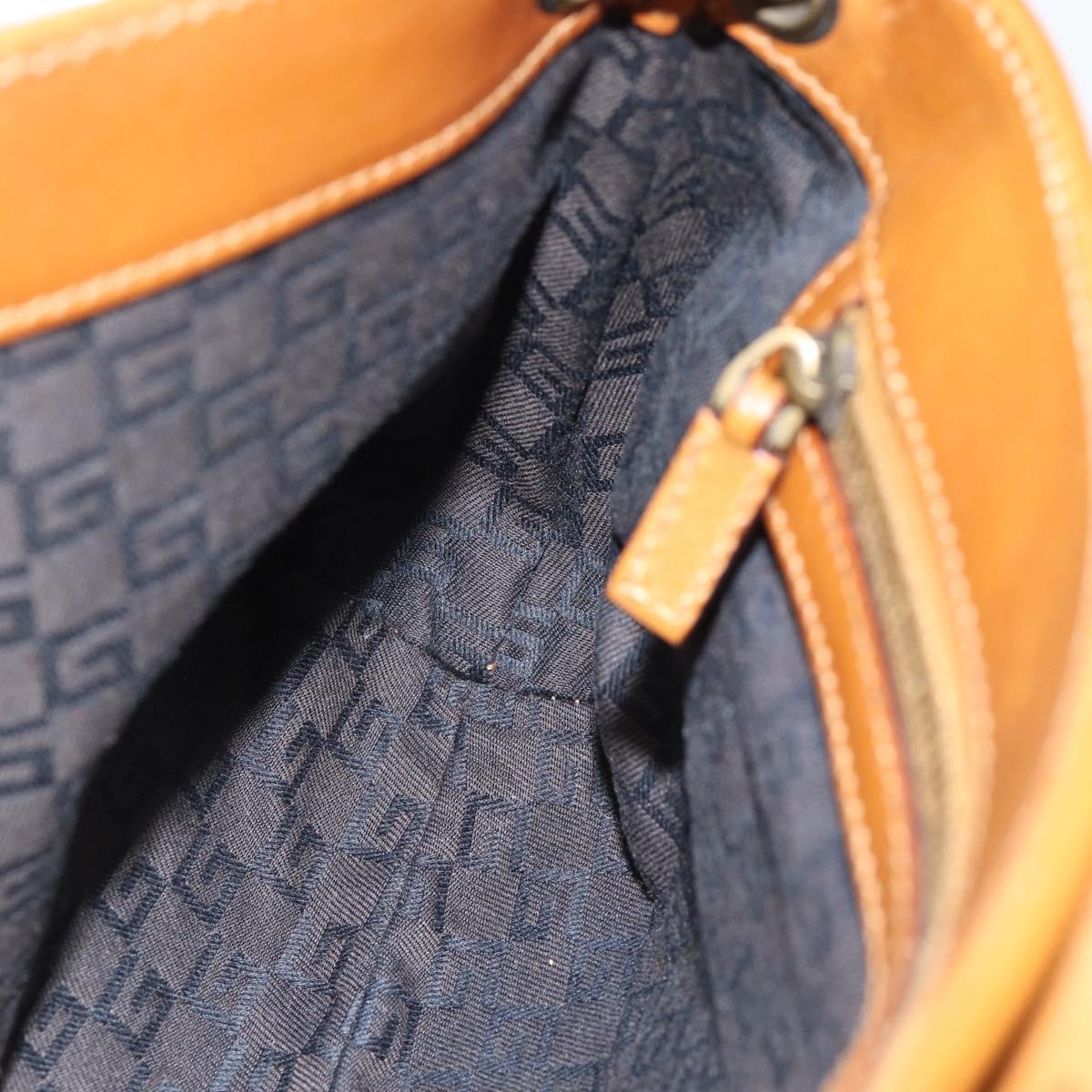 GUCCI Shoulder Bag Leather Brown Gold 106671 Auth hk3794