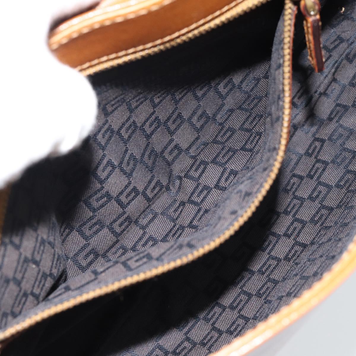 GUCCI Shoulder Bag Leather Brown Gold 106671 Auth hk3794