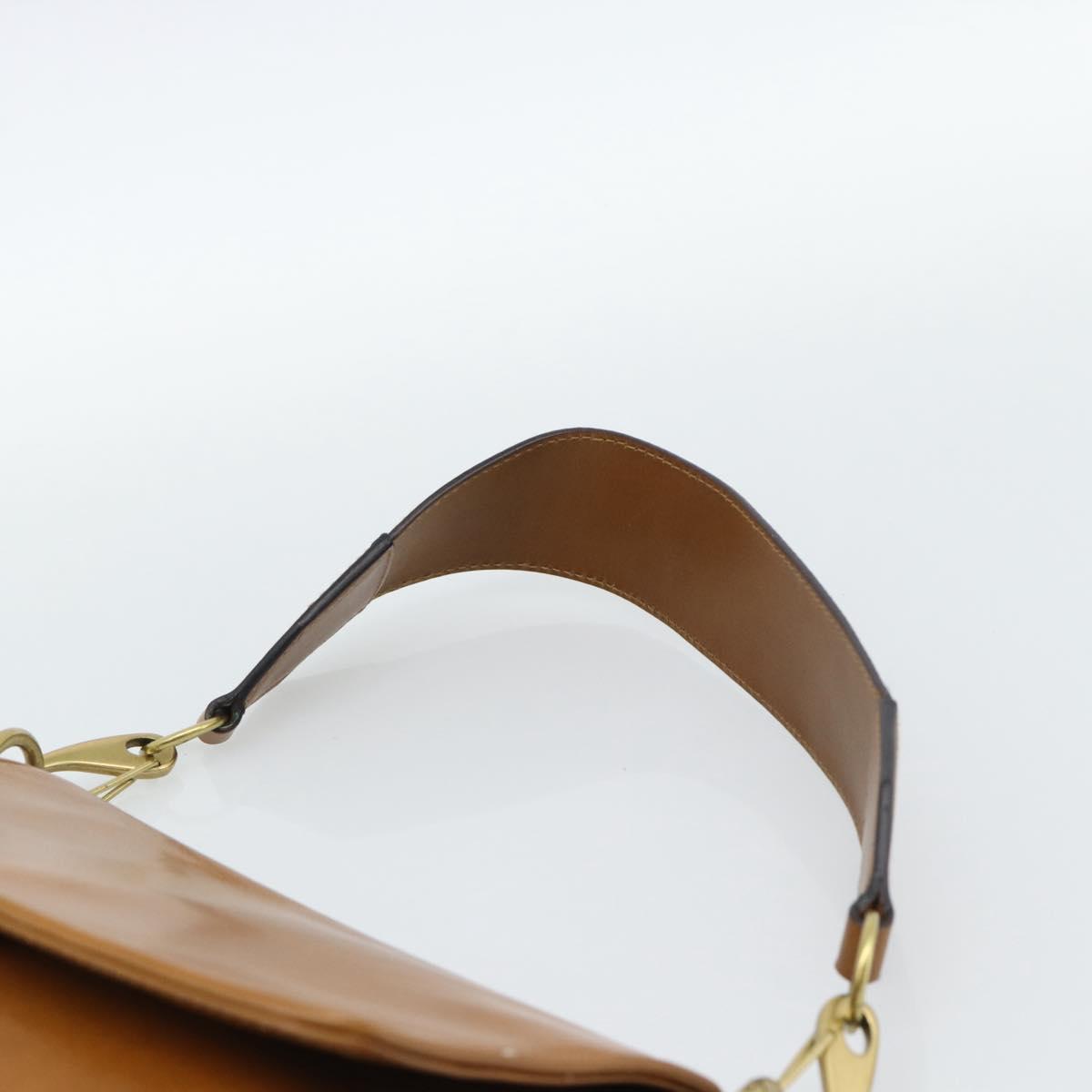 GUCCI Shoulder Bag Leather Brown Gold 106671 Auth hk3794
