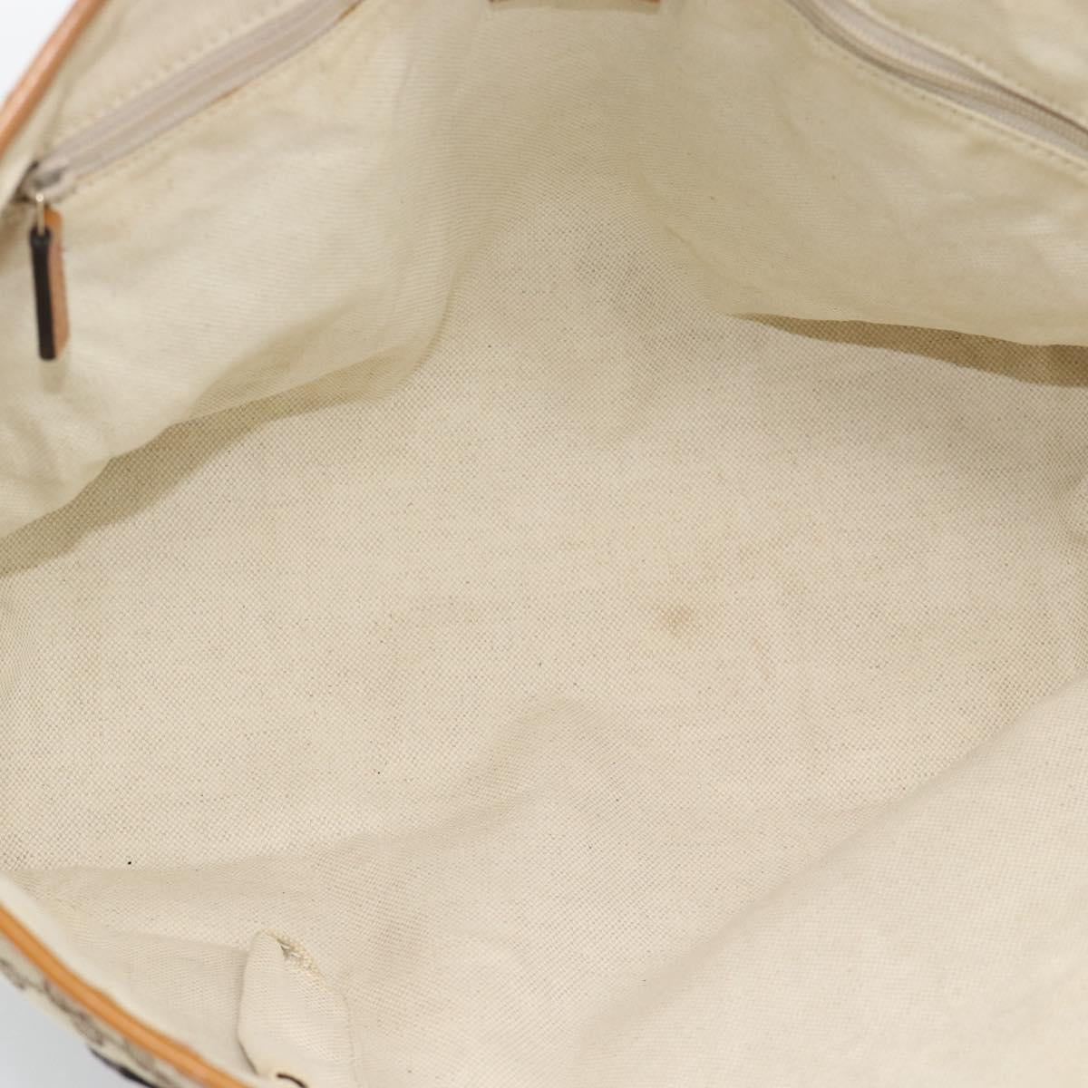 GUCCI GG Canvas Web Sherry Line Tote Bag Beige Gold 211971 Auth hk3796