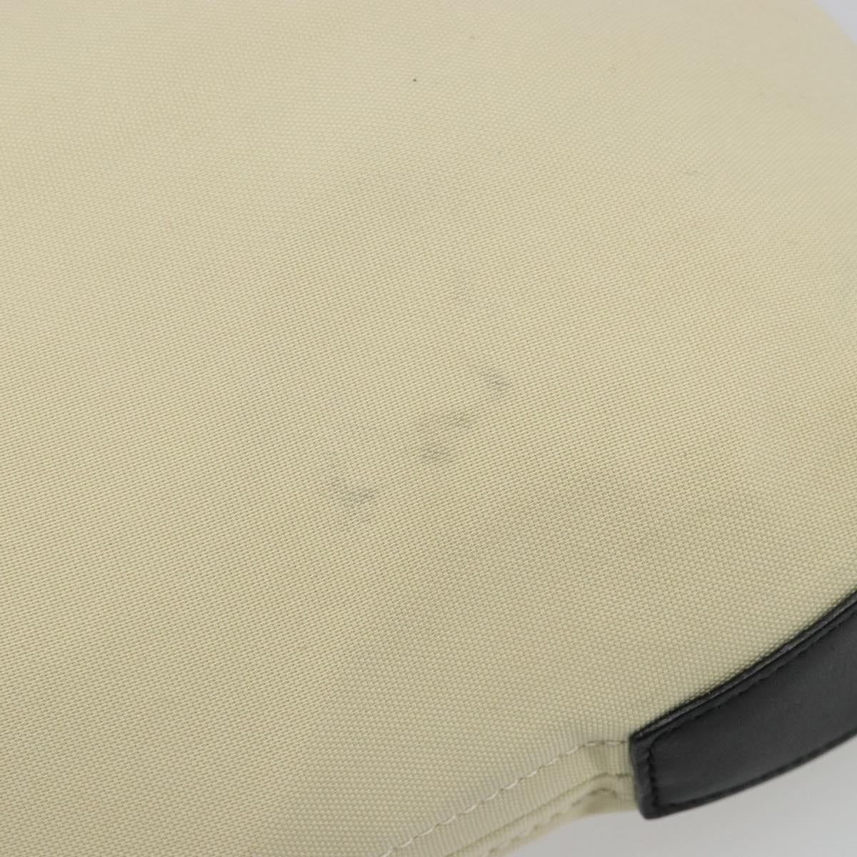 LOEWE Hand Bag Canvas Leather Beige Gold Auth hk3797