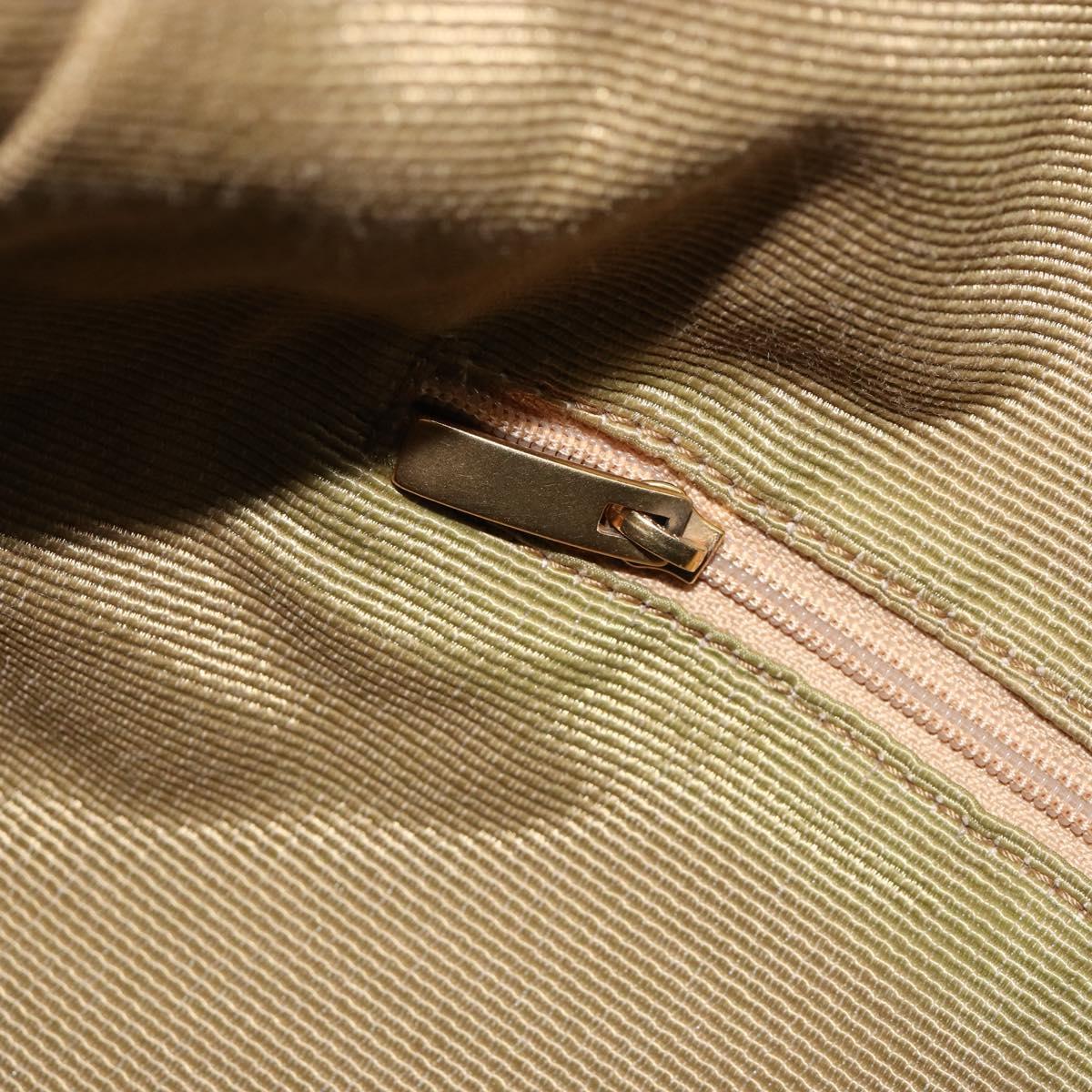 Salvatore Ferragamo Shoulder Bag Canvas Beige Gold Auth hk3800