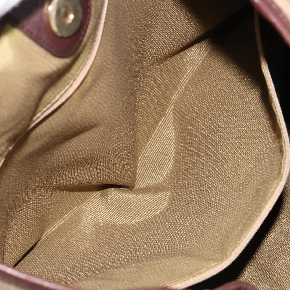 Salvatore Ferragamo Shoulder Bag Canvas Beige Gold Auth hk3800