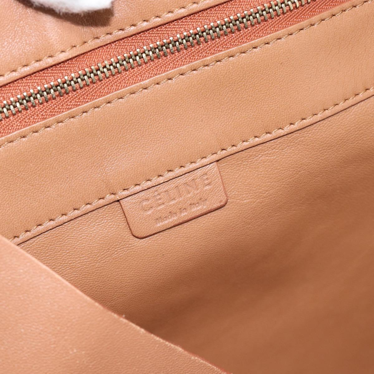 CELINE Horizontal Cabas Tote Bag Leather Brown Gold Auth hk3801