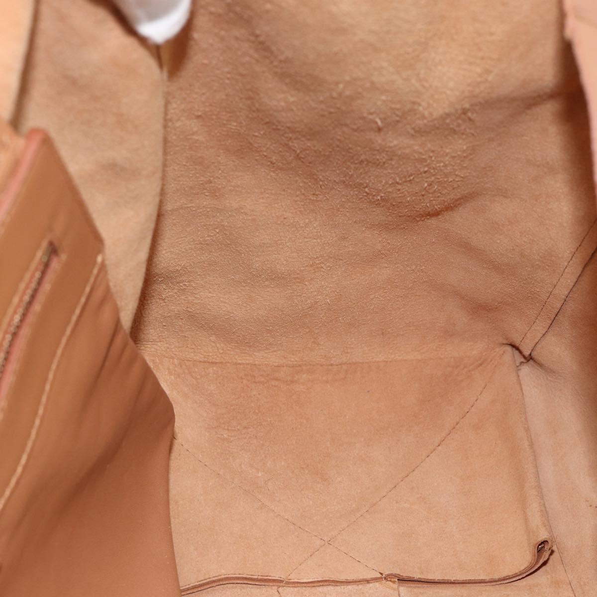 CELINE Horizontal Cabas Tote Bag Leather Brown Gold Auth hk3801