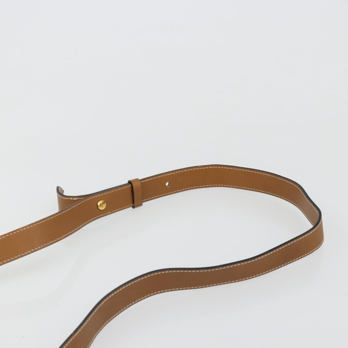 Christian Dior Shoulder Bag Leather Brown Gold Auth hk3803
