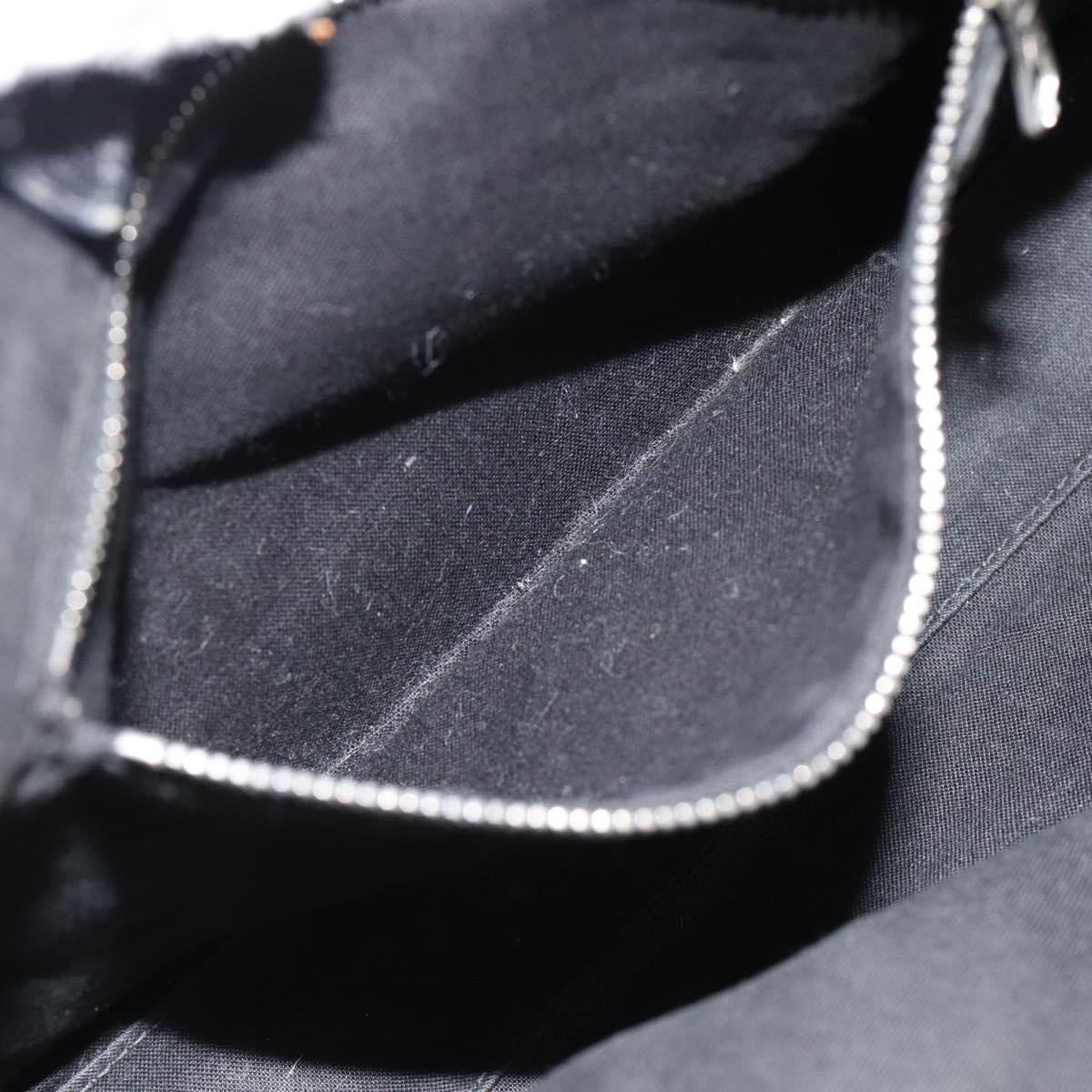 BALENCIAGA Navy Cabas XS Hand Bag Leather 2way Black Silver 390346 Auth hk3806