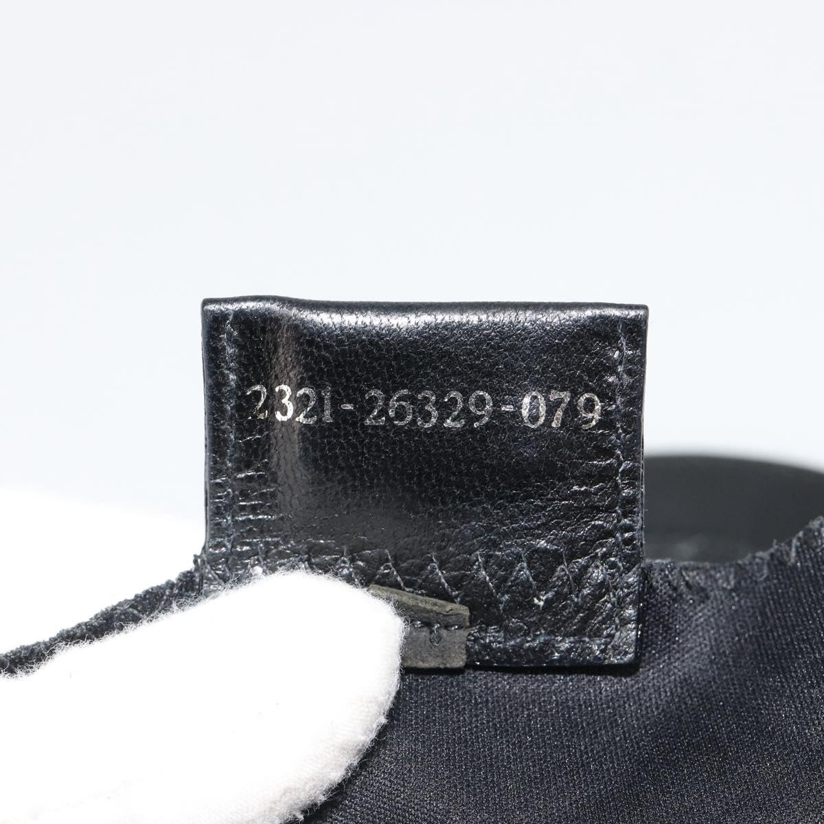 FENDI Hand Bag Cotton Jersey Black Silver Auth hk3809