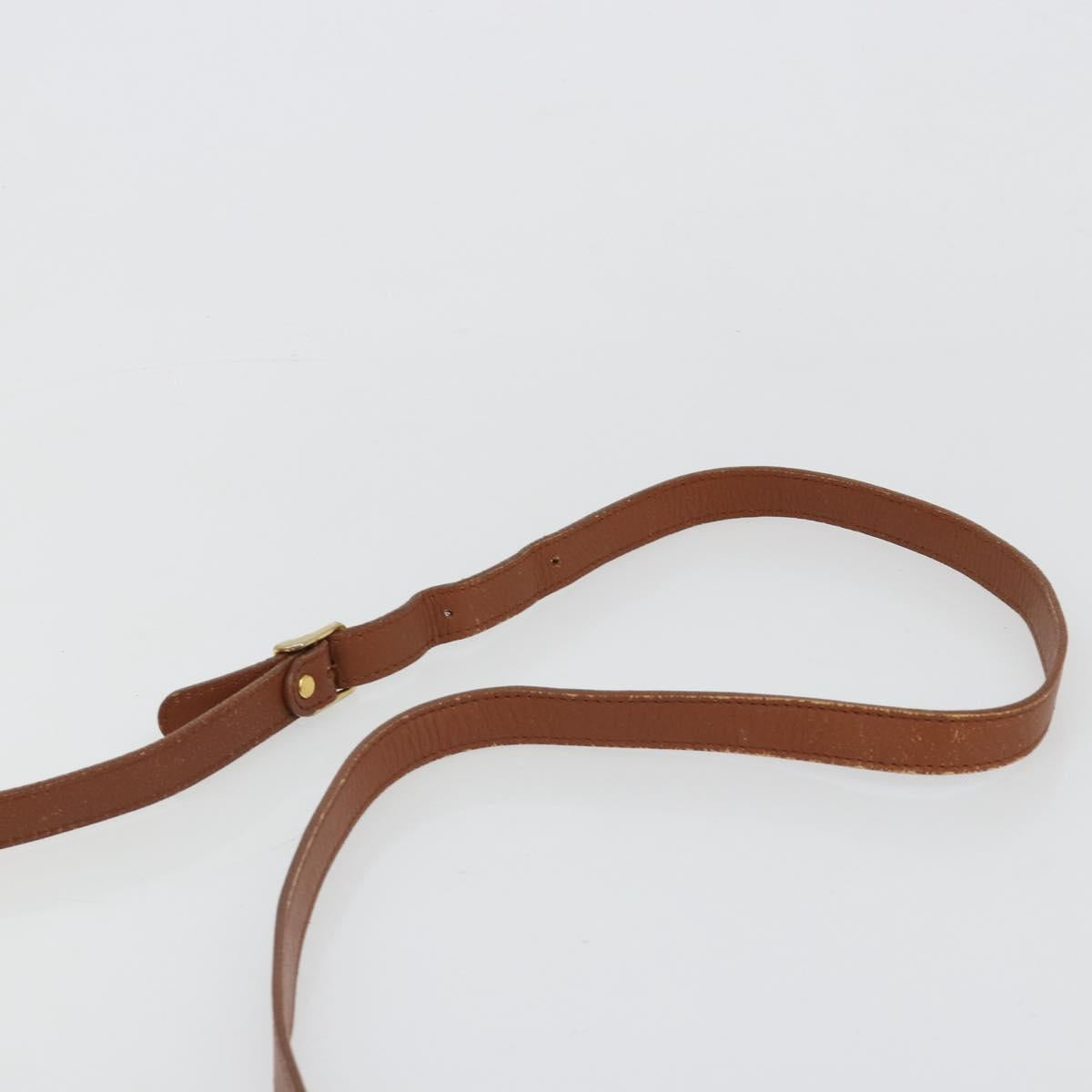 Burberrys Shoulder Bag Leather Brown Gold Auth hk3810