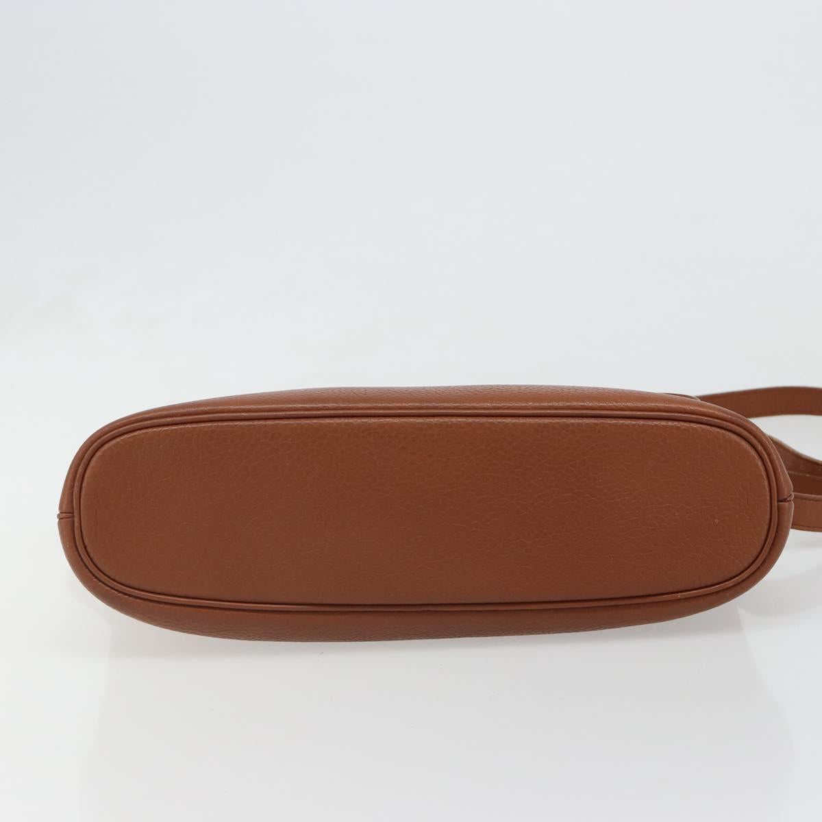 Burberrys Shoulder Bag Leather Brown Gold Auth hk3810