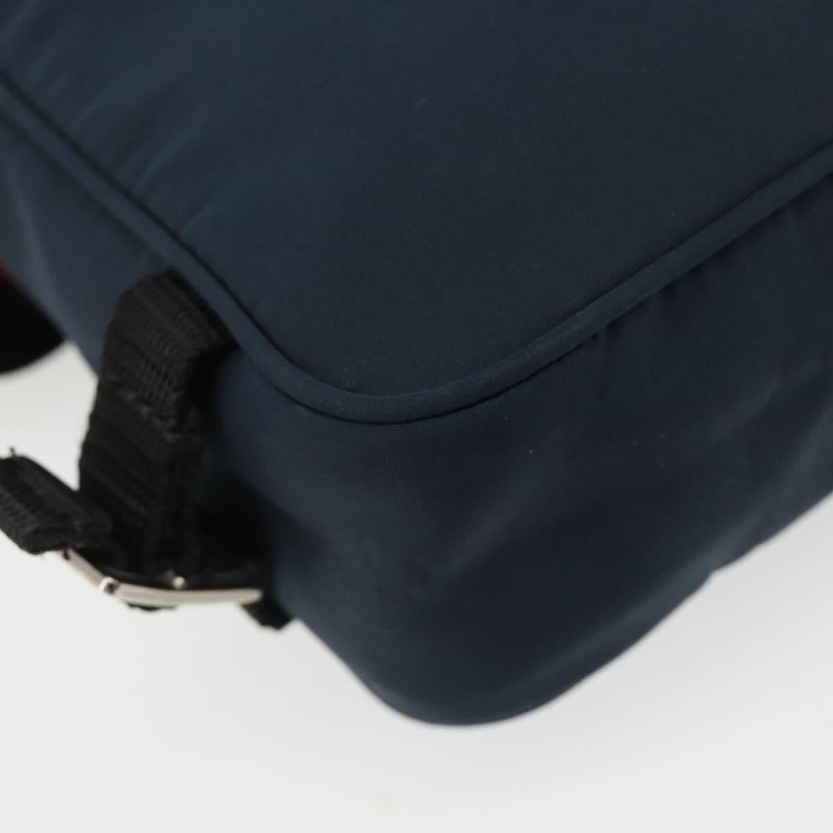 BURBERRY Shoulder Bag Nylon Navy Silver Auth hk3811