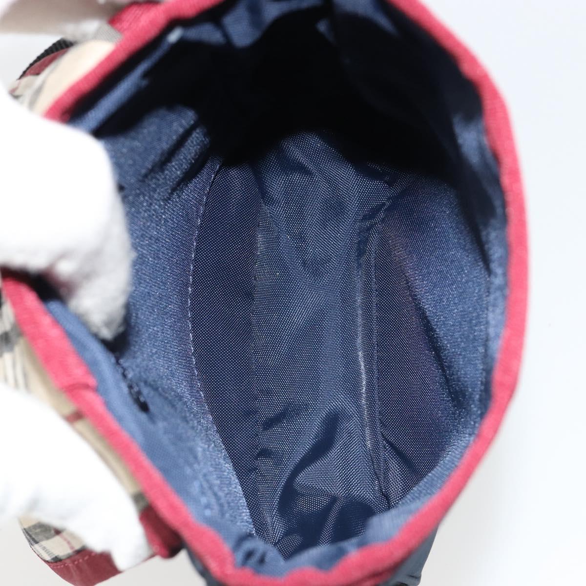 BURBERRY Shoulder Bag Nylon Navy Silver Auth hk3811