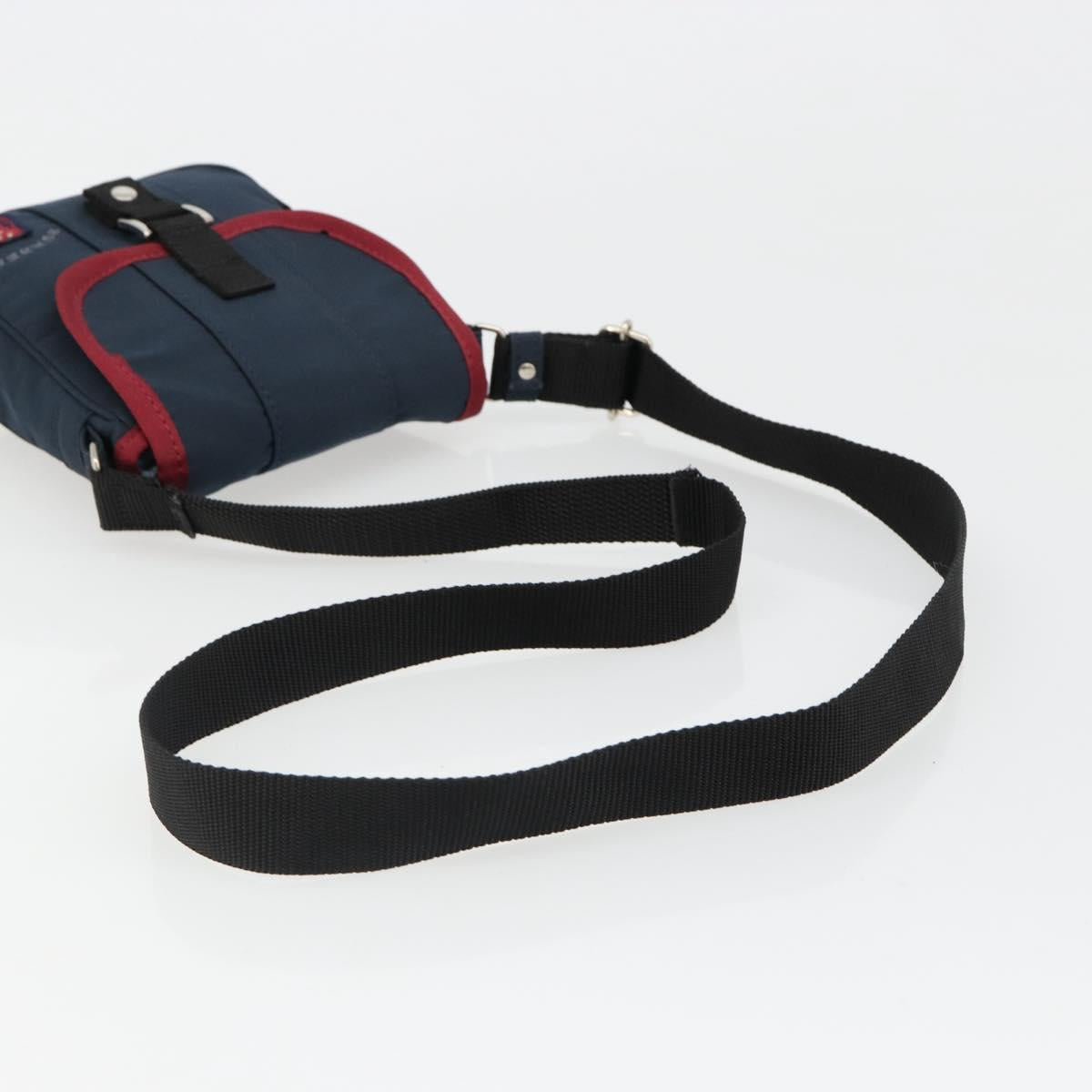 BURBERRY Shoulder Bag Nylon Navy Silver Auth hk3811