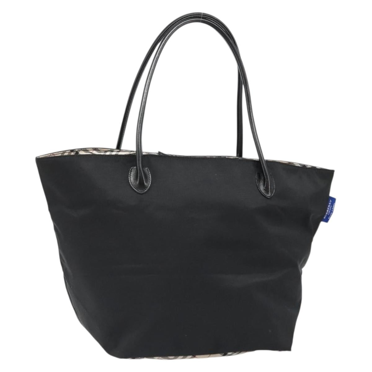 BURBERRY Blue Label Tote Bag Nylon Black Auth hk3812