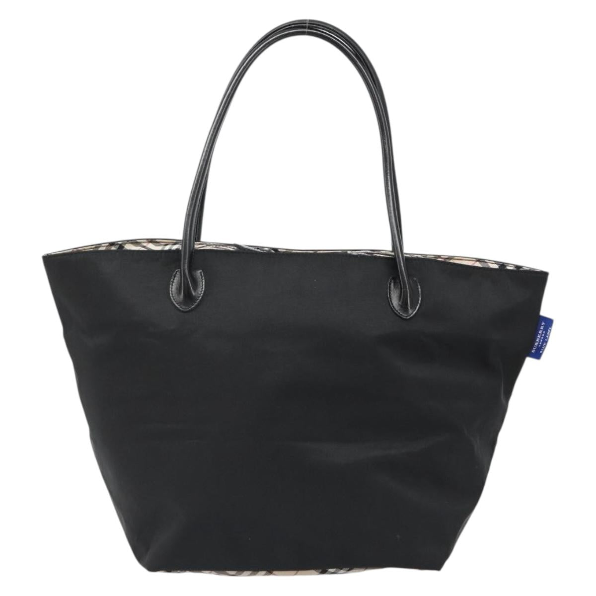 BURBERRY Blue Label Tote Bag Nylon Black Auth hk3812