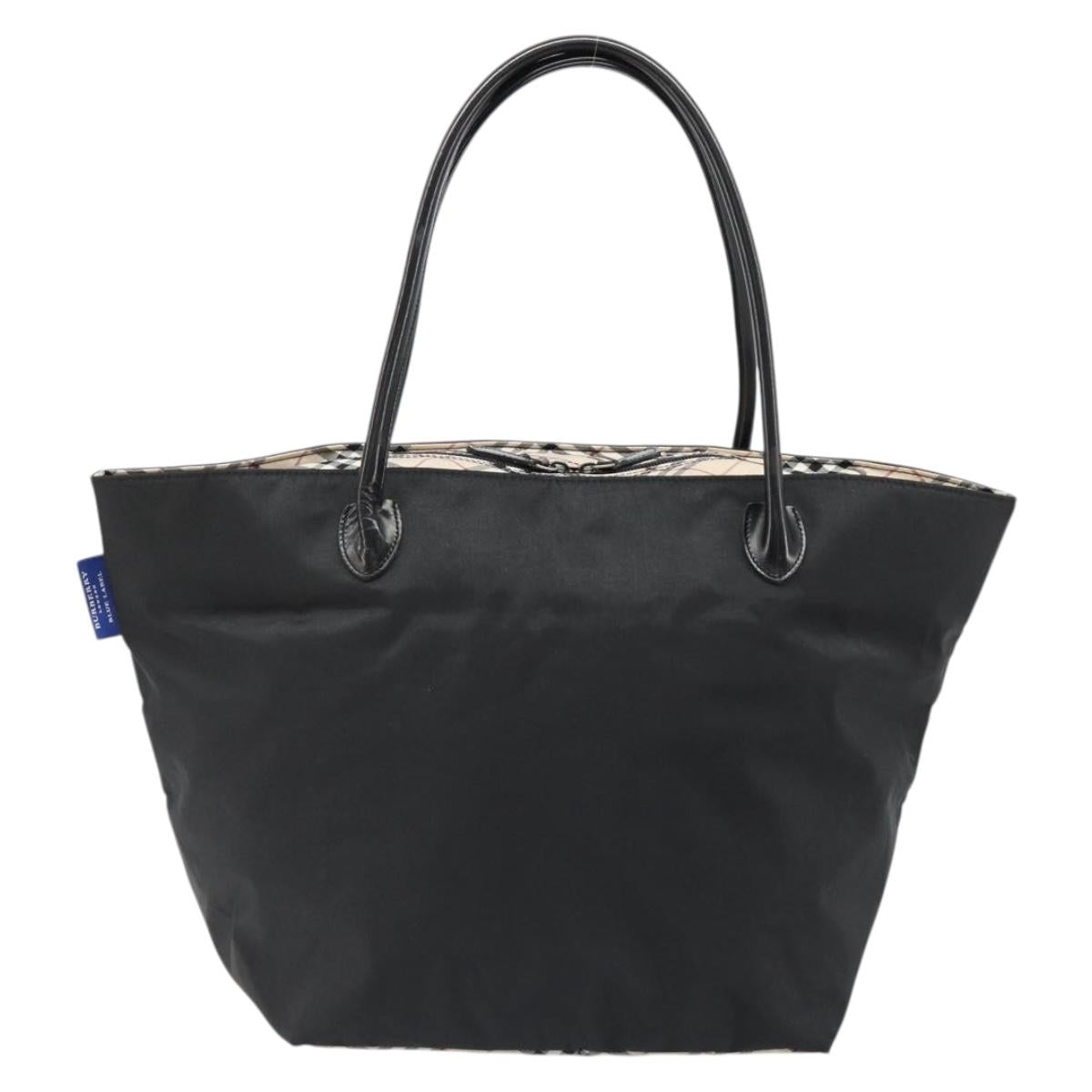 BURBERRY Blue Label Tote Bag Nylon Black Auth hk3812