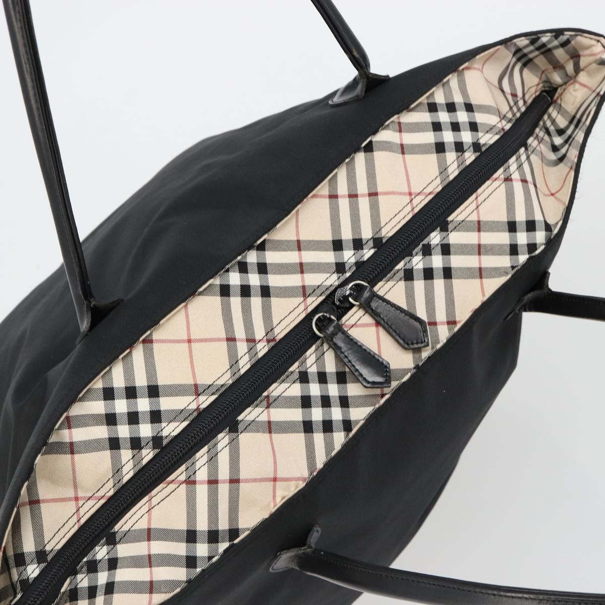 BURBERRY Blue Label Tote Bag Nylon Black Auth hk3812