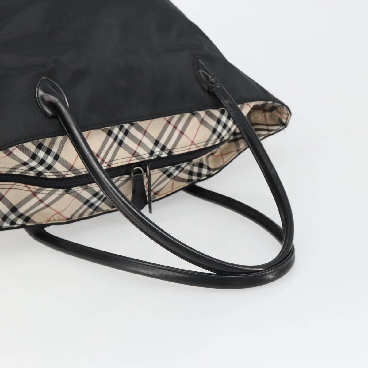BURBERRY Blue Label Tote Bag Nylon Black Auth hk3812
