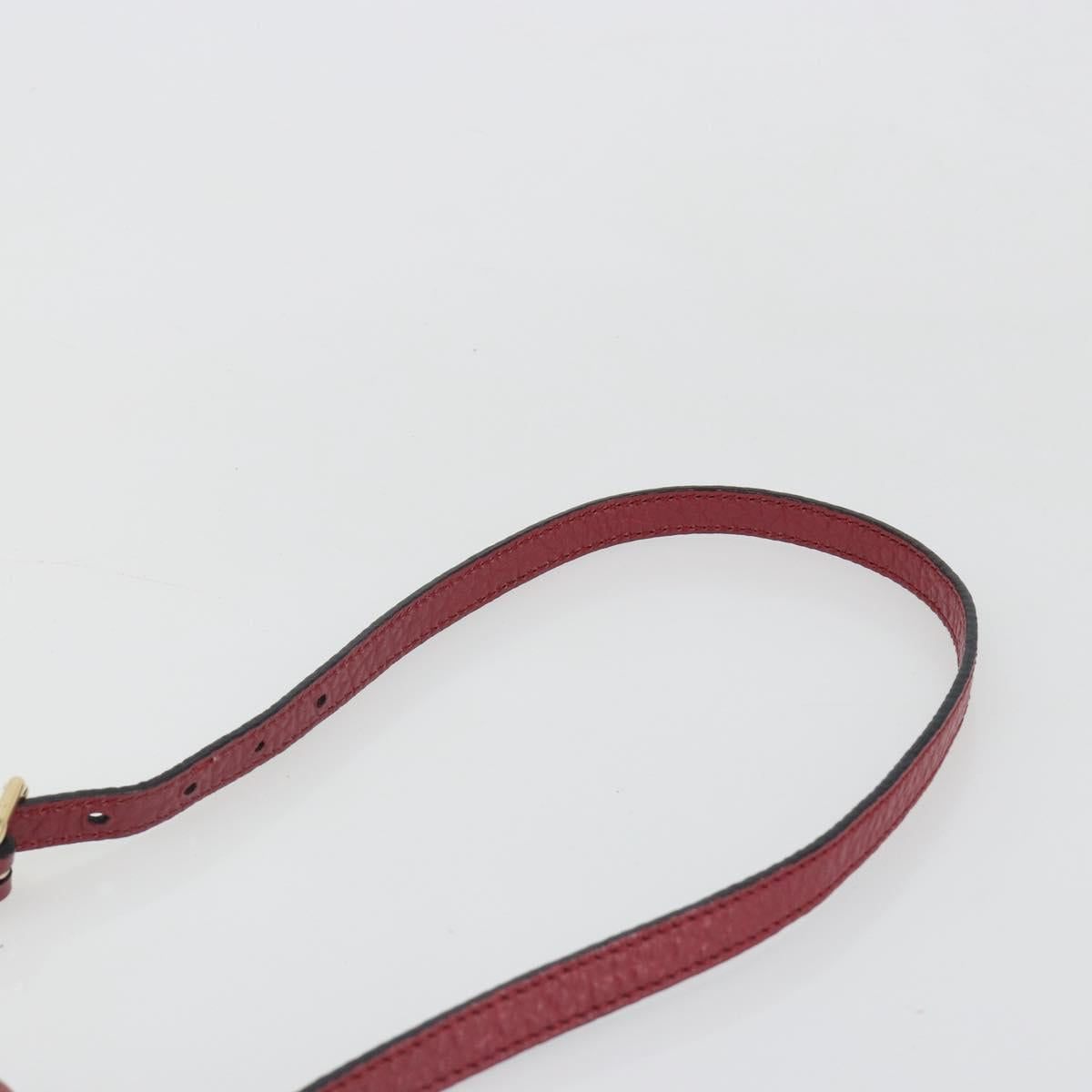 BURBERRY Hand Bag Leather 2way Red Gold Auth hk3813