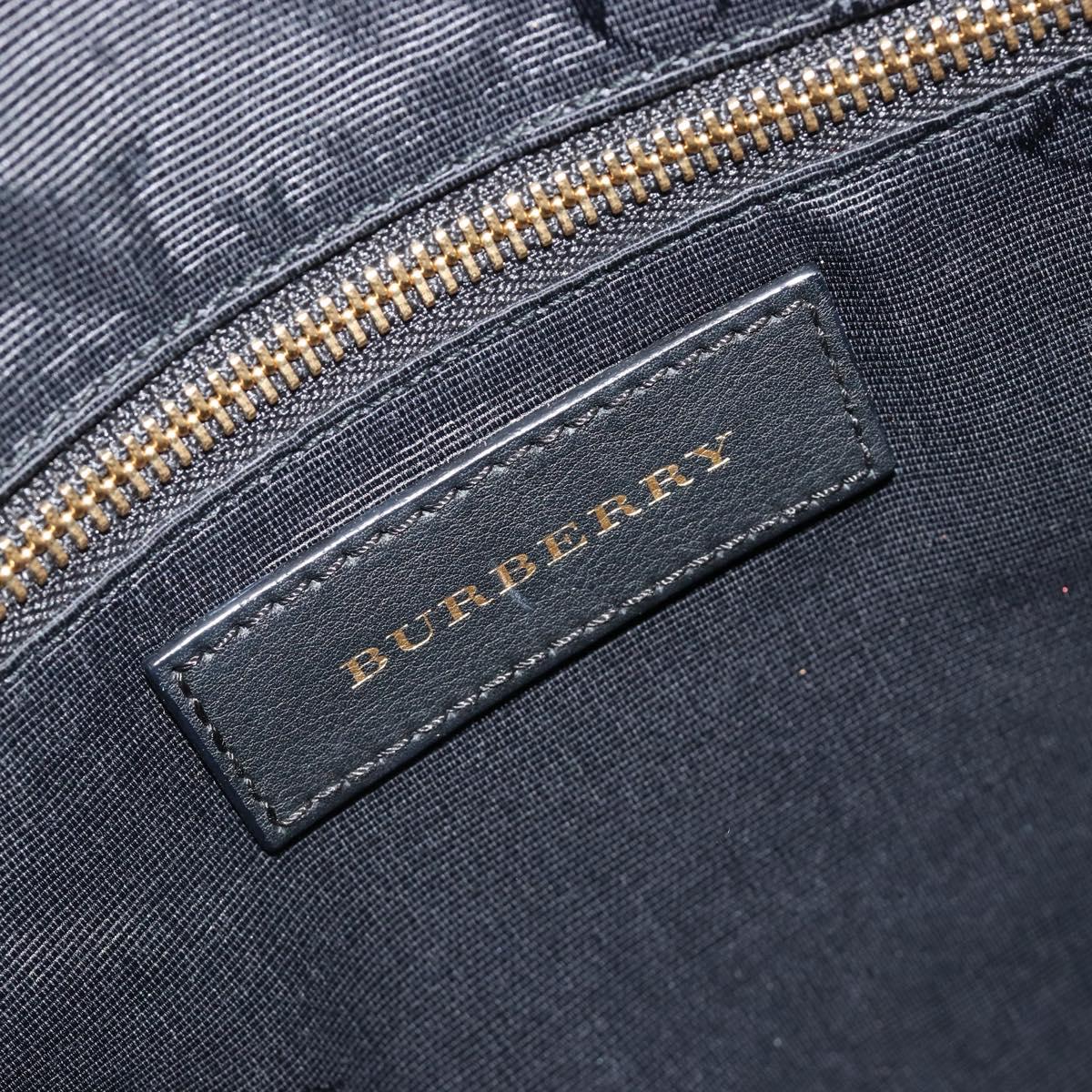 BURBERRY Hand Bag Leather 2way Red Gold Auth hk3813