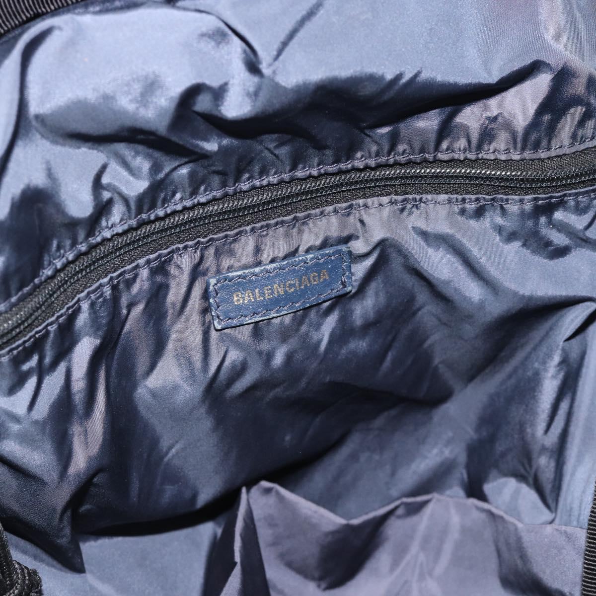BALENCIAGA Backpack Nylon Navy Silver 525162 Auth hk3814