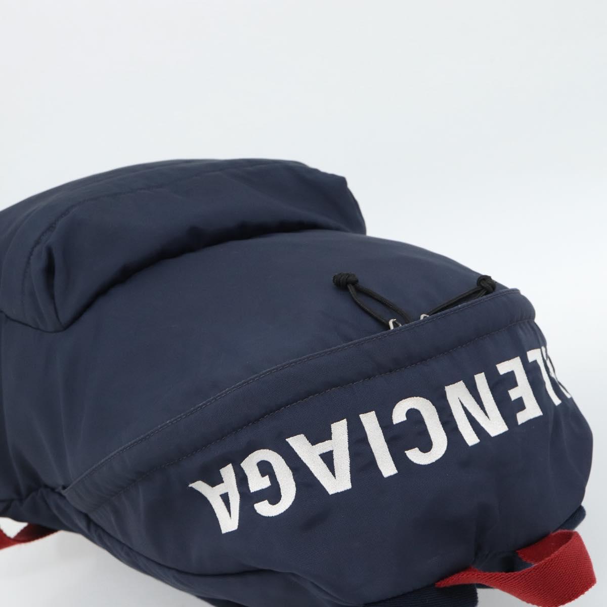 BALENCIAGA Backpack Nylon Navy Silver 525162 Auth hk3814