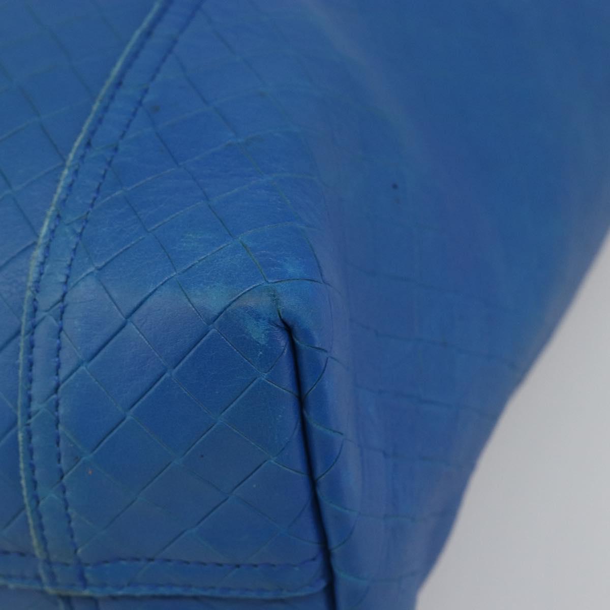 BOTTEGA VENETA Intretti Tote Bag Leather Blue Auth hk3815