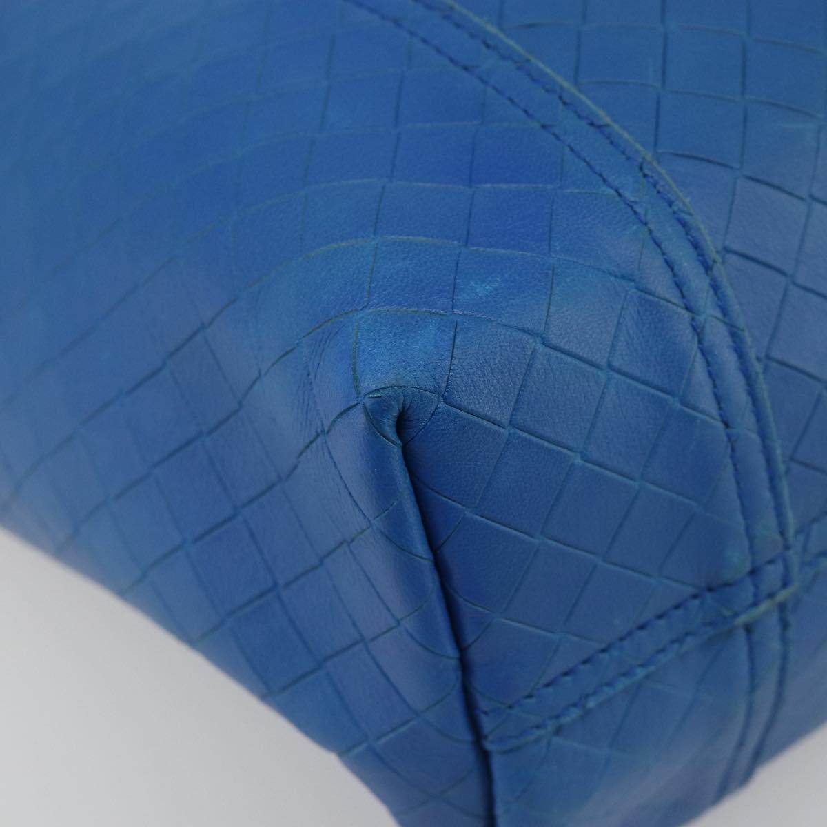 BOTTEGA VENETA Intretti Tote Bag Leather Blue Auth hk3815