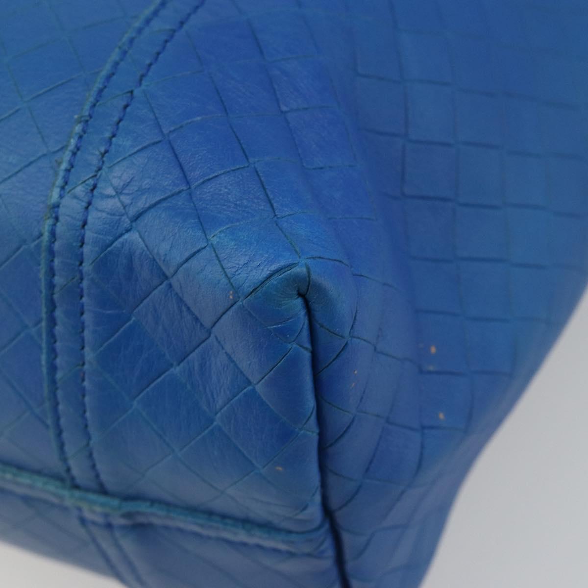 BOTTEGA VENETA Intretti Tote Bag Leather Blue Auth hk3815