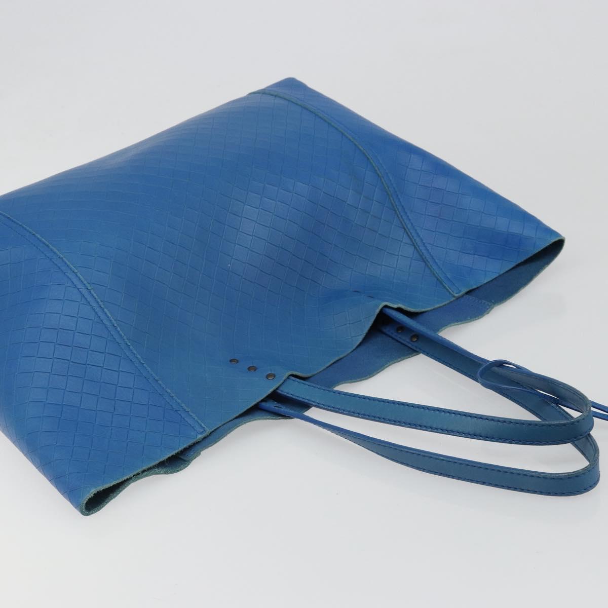 BOTTEGA VENETA Intretti Tote Bag Leather Blue Auth hk3815