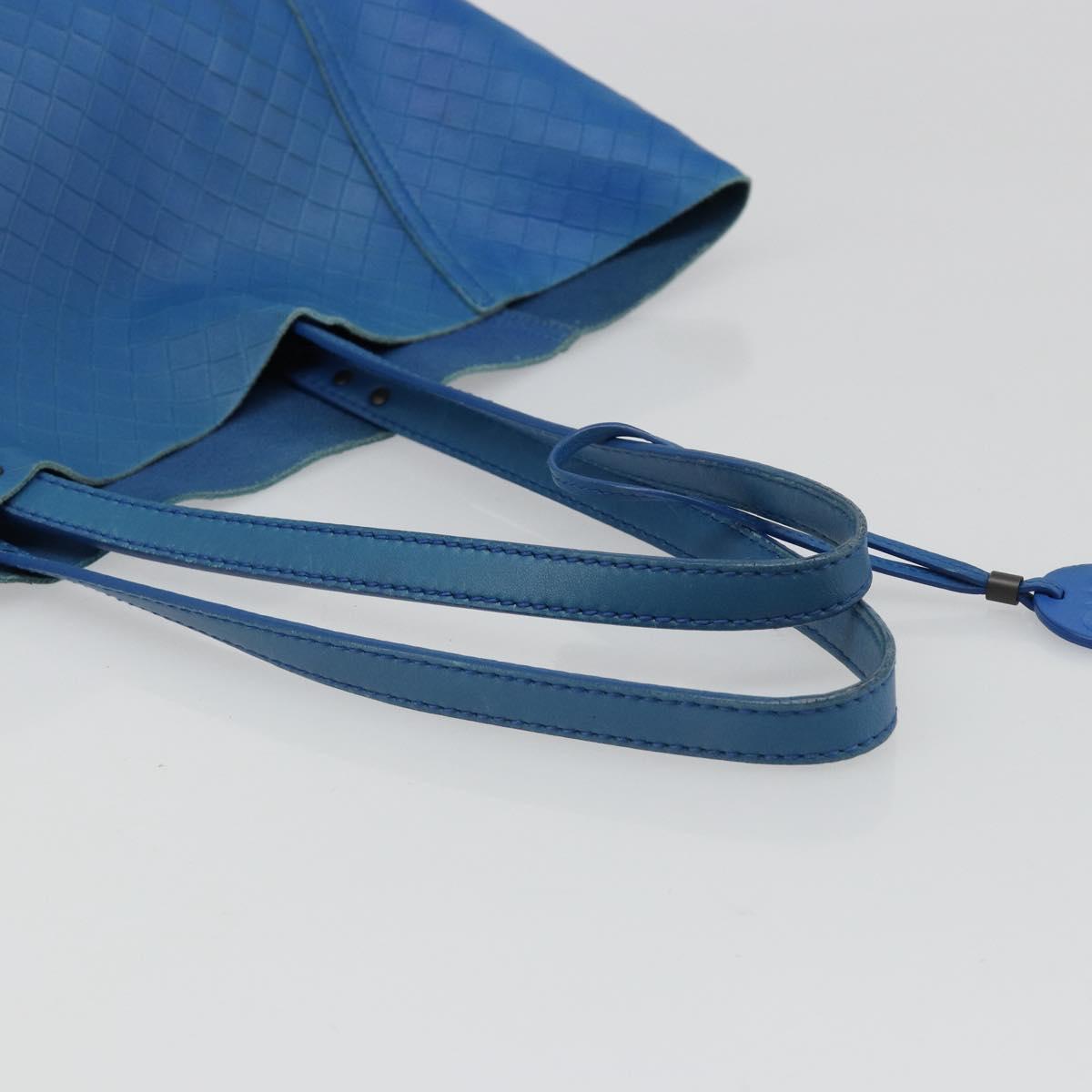BOTTEGA VENETA Intretti Tote Bag Leather Blue Auth hk3815