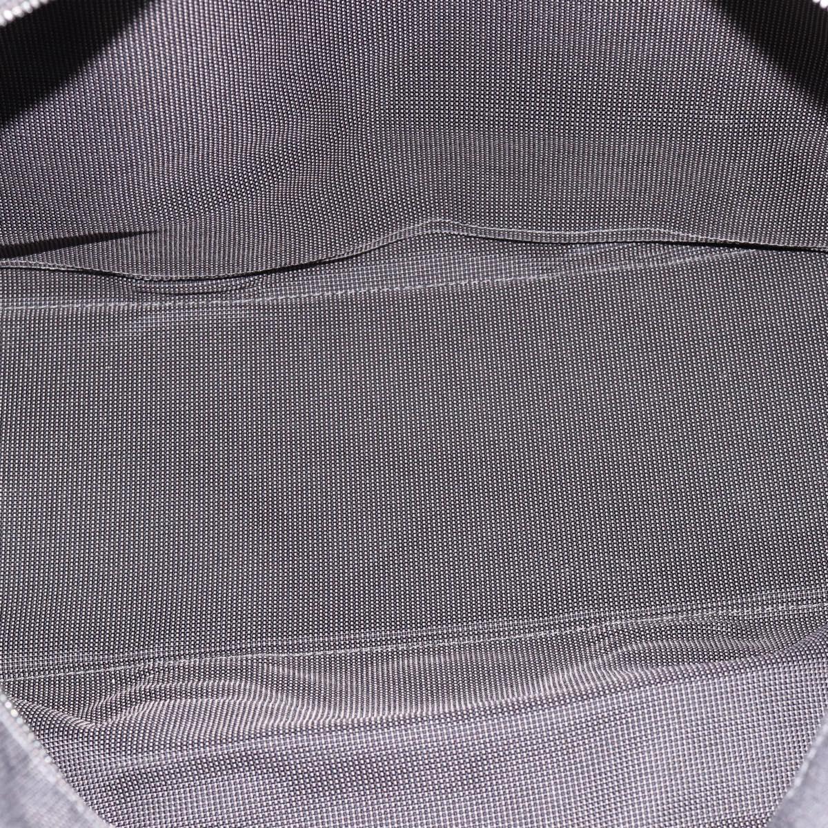 HERMES Her Line GM Hand Bag Canvas Gray Silver Auth hk3816