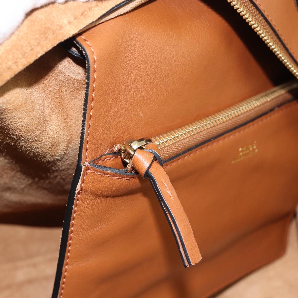 Chloe Tote Bag Leather Black Gold Auth hk3817A