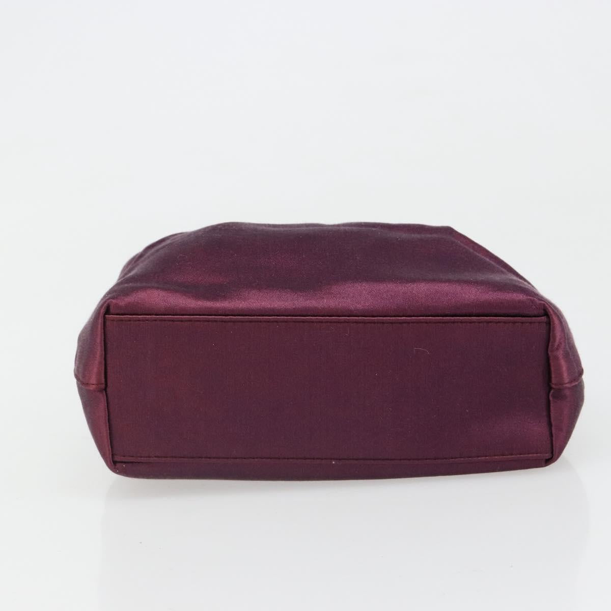 Christian Dior Maris Pearl Hand Bag Satin Purple Silver Auth hk3818