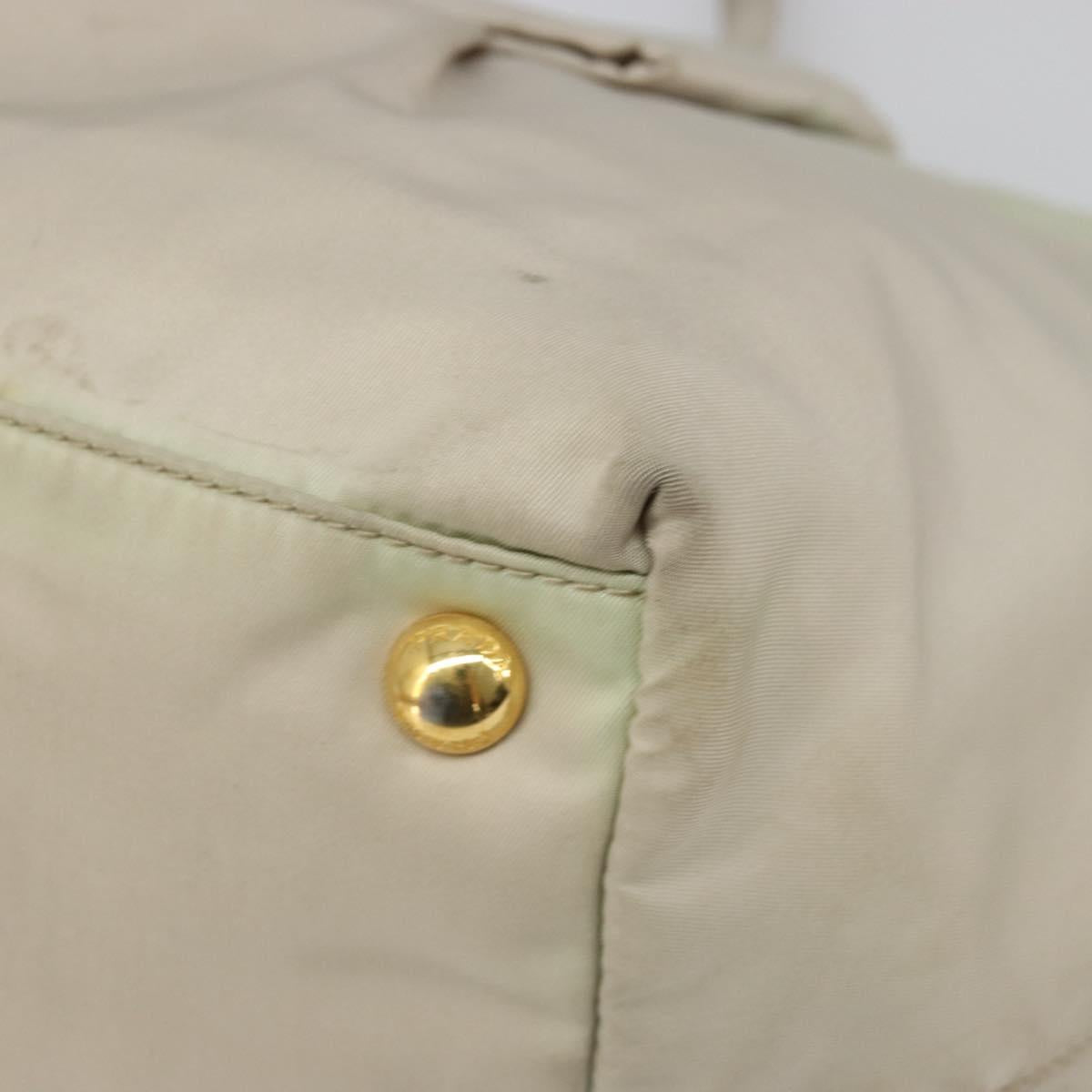 PRADA Tote Bag Nylon Gray Gold Auth hk3823