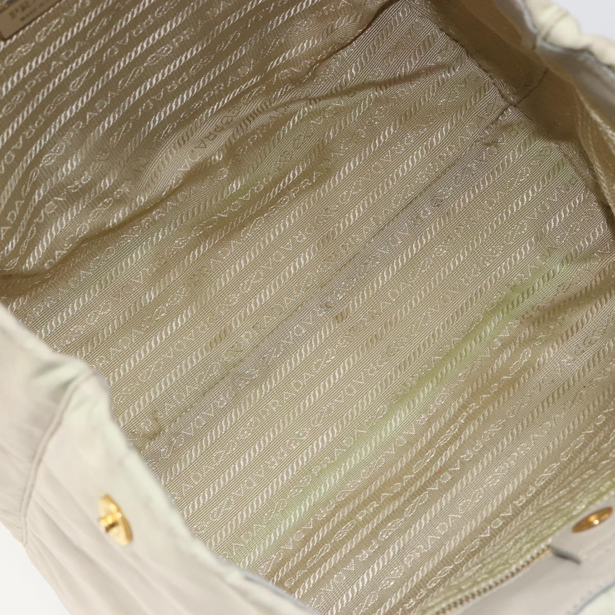 PRADA Tote Bag Nylon Gray Gold Auth hk3823