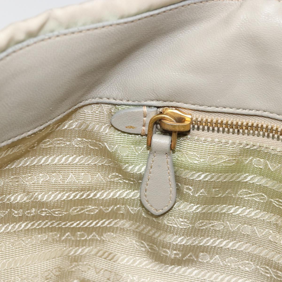 PRADA Tote Bag Nylon Gray Gold Auth hk3823