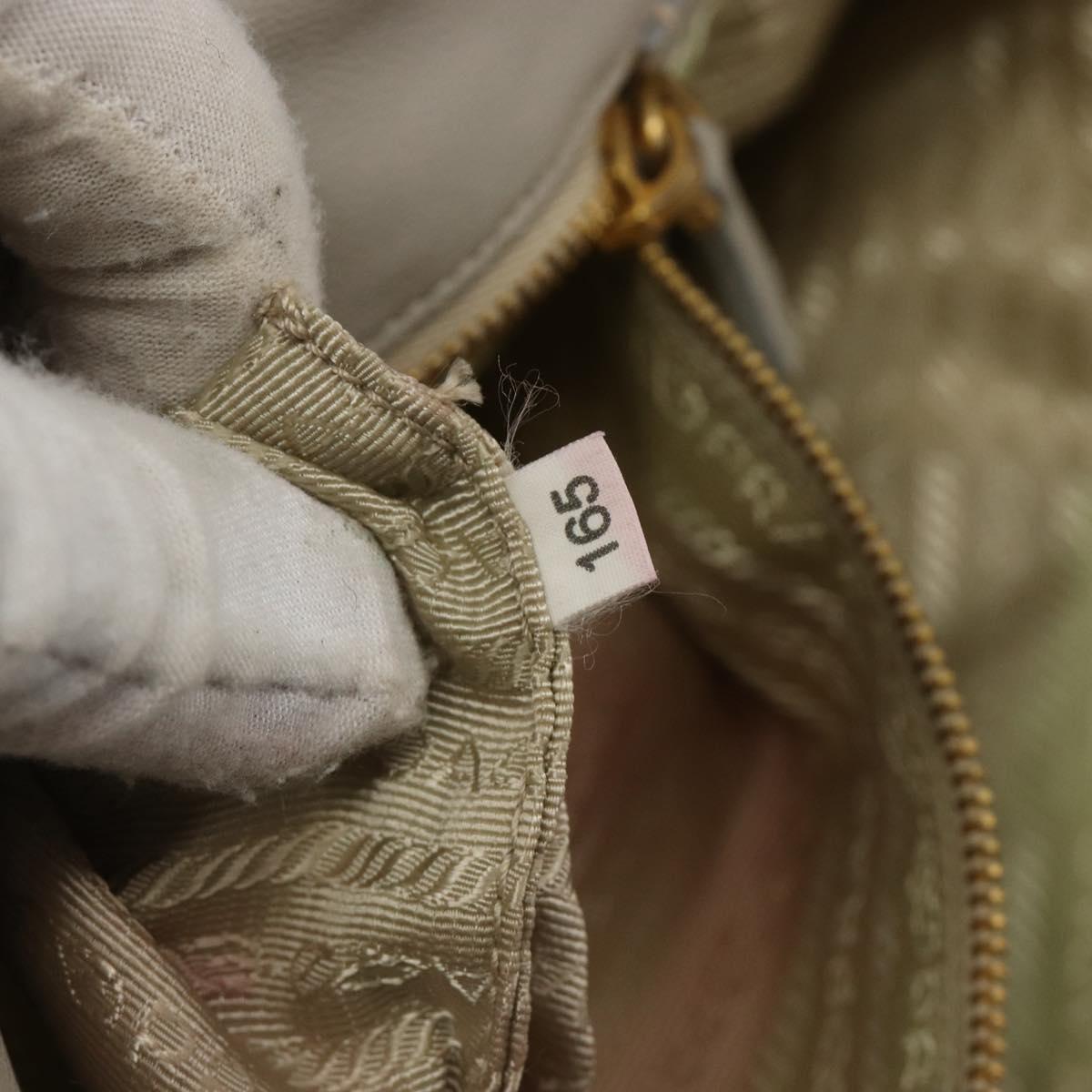 PRADA Tote Bag Nylon Gray Gold Auth hk3823