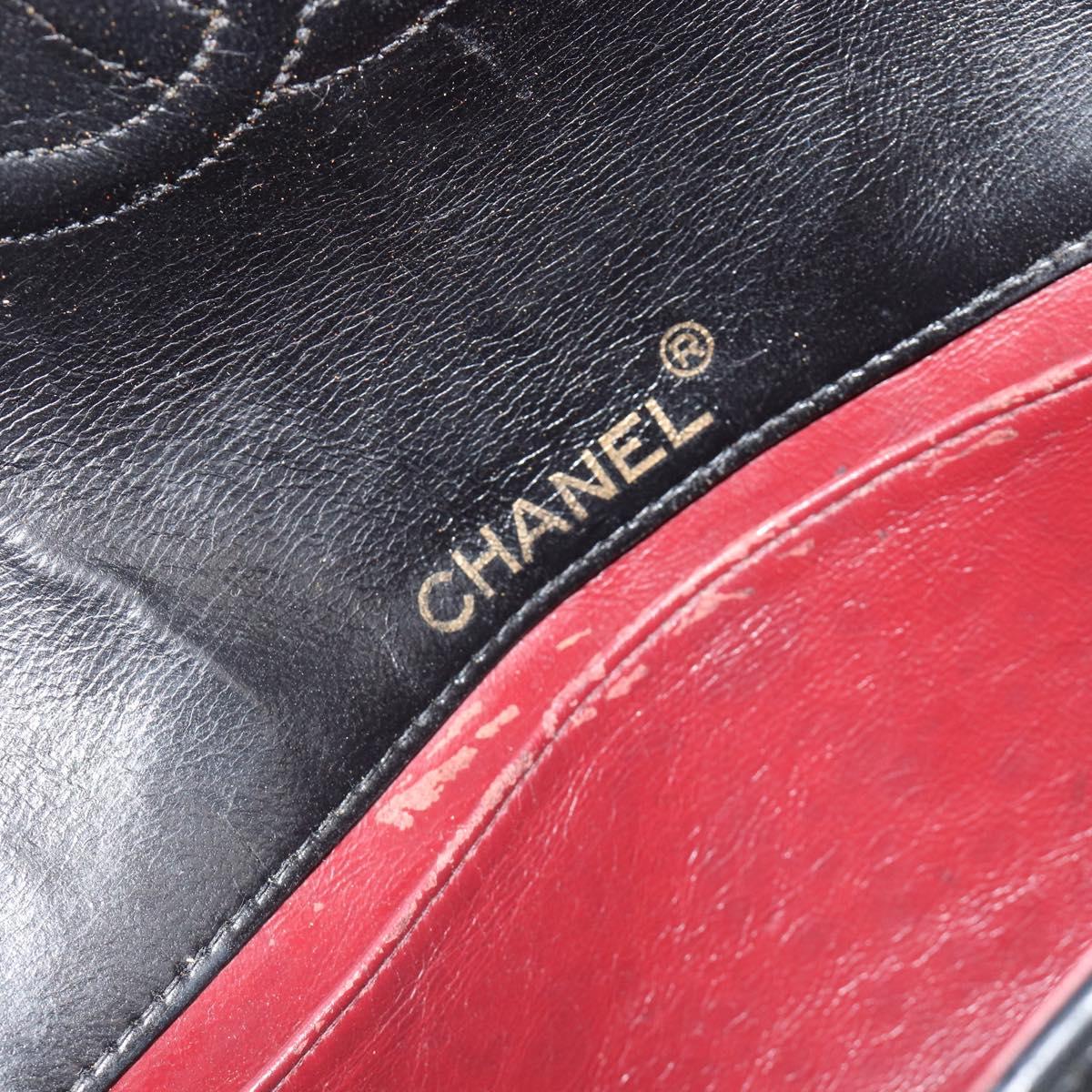 CHANEL Matelasse Bijoux Chain Shoulder Bag Leather Black Gold CC Auth hk3824