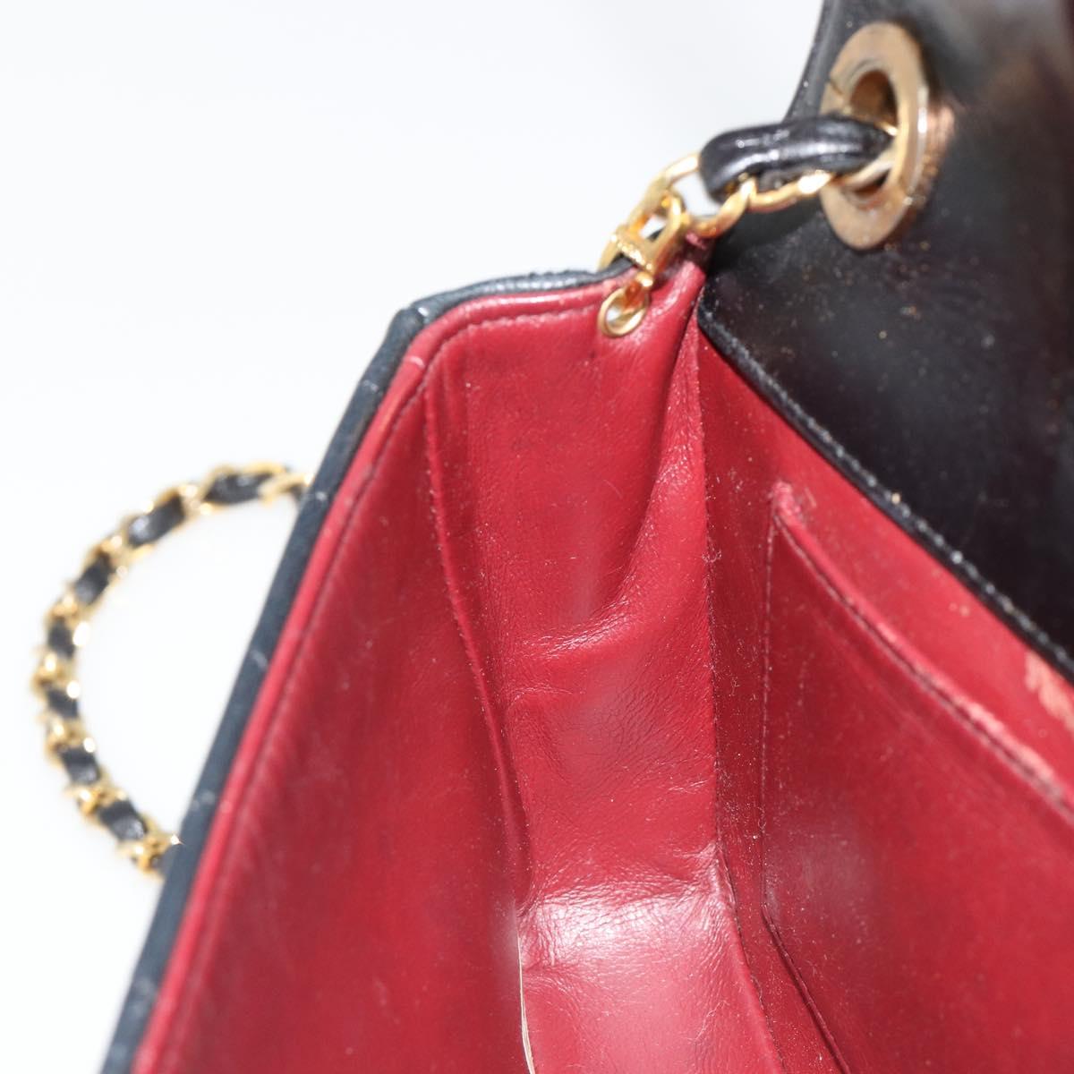 CHANEL Matelasse Bijoux Chain Shoulder Bag Leather Black Gold CC Auth hk3824