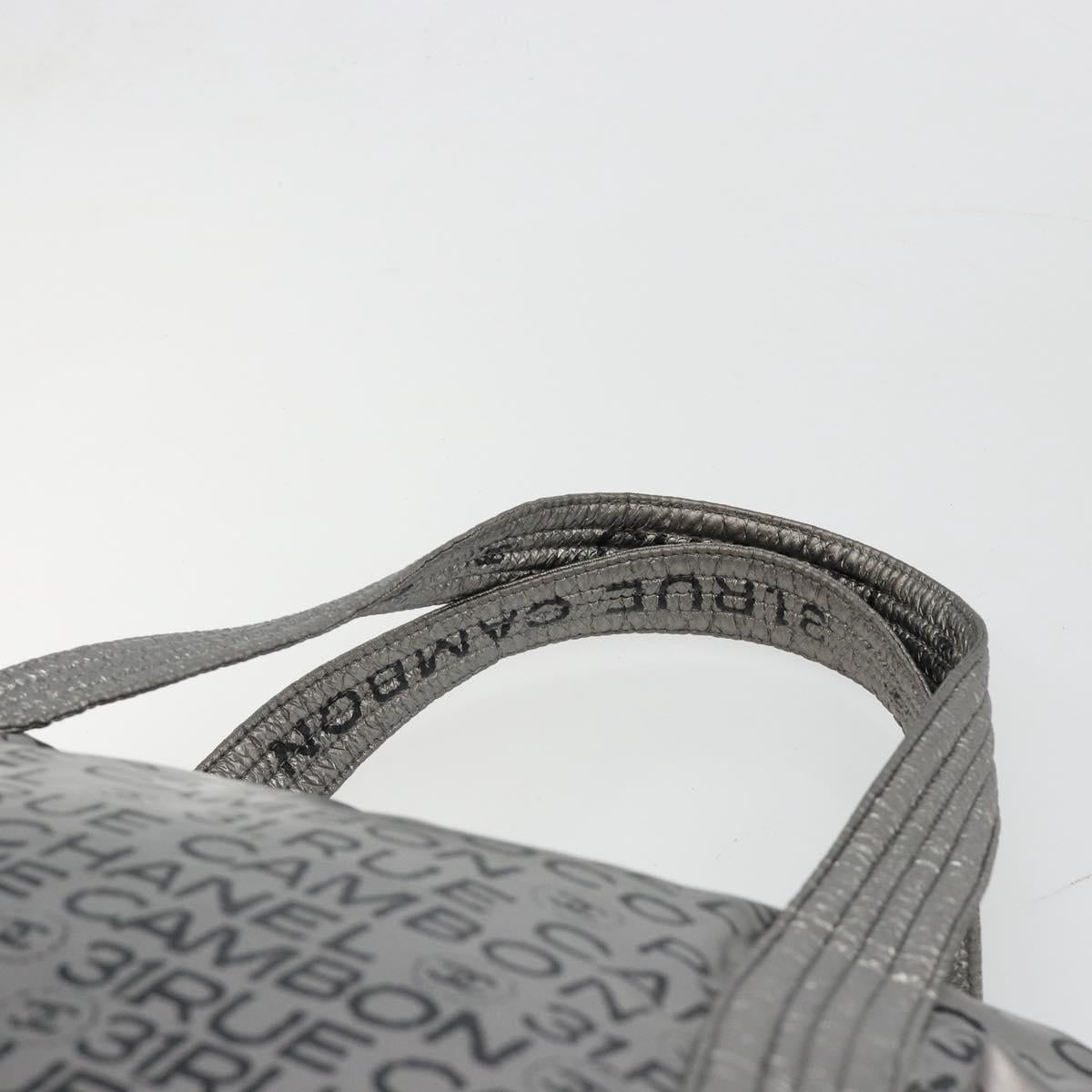 CHANEL Unlimited Tote Bag Coated Canvas Silver CC Auth hk3826
