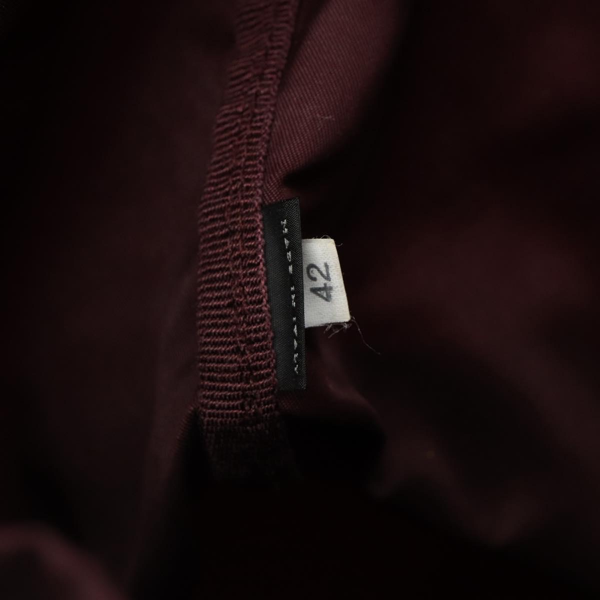 PRADA Purse Pouch Nylon Bordeaux Silver Auth hk3827